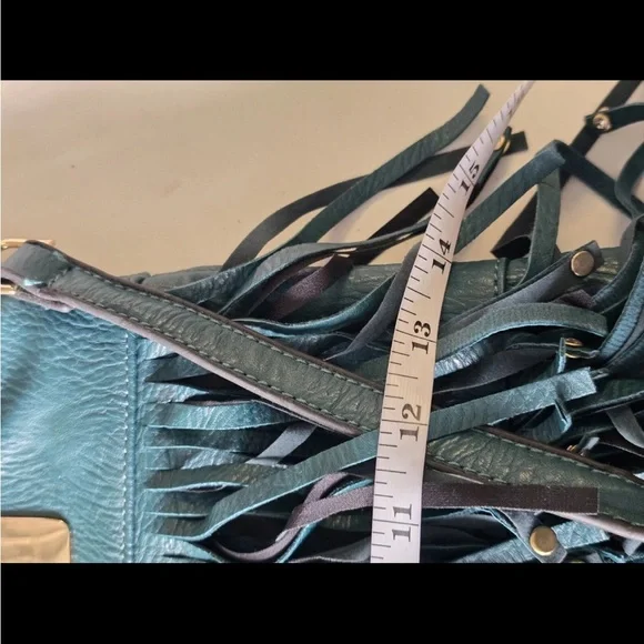 Le Miel Fringe Crossbody Bag Blue Women Cluch Detachable Strap Western 90s New - Picture 15 of 16